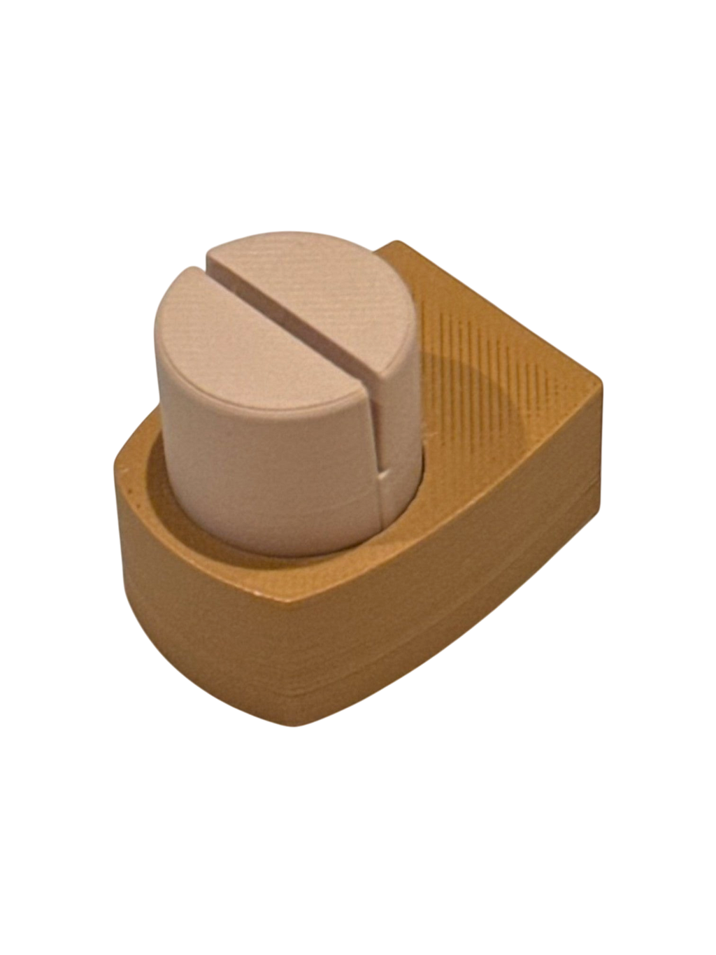 ModuForm ModuMemories Holder staand met verticale lijnen structuur in beige en bruin biobased PLA materiaal